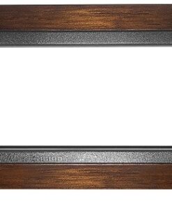 Placca compatibile Living International in vero Legno Noce 4 Moduli