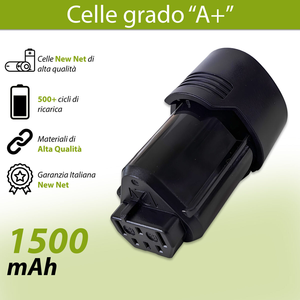 Batteria compatibile con AEG L1215 L1220 - 12V, 1500mAh - immagine 3