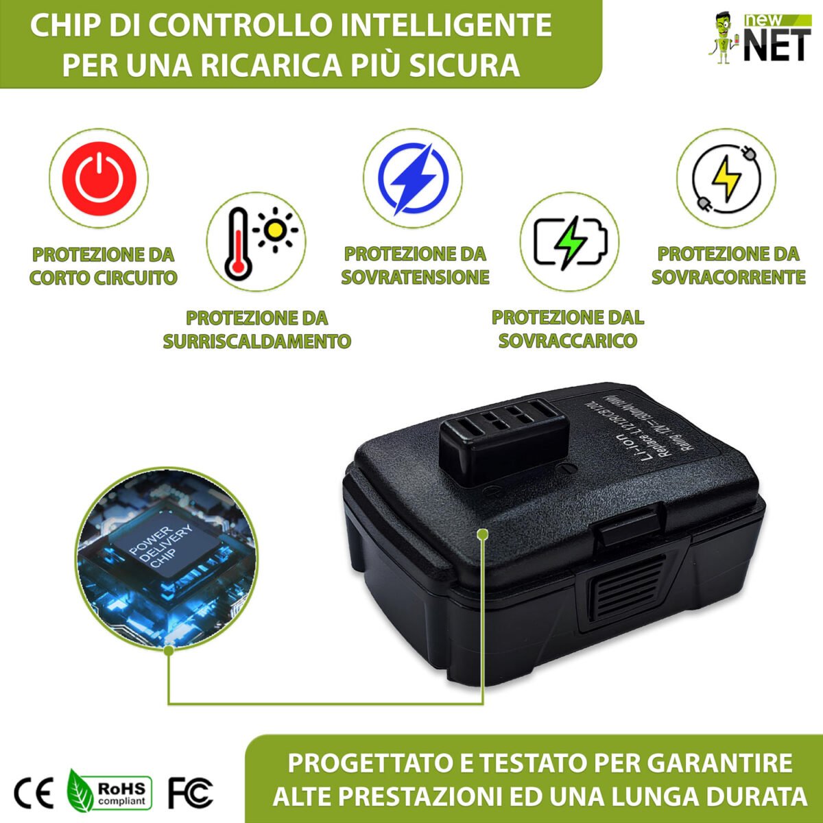 Batteria CB120L compatibile con AEG Ryobi - 12V, 1500mAh - immagine 5
