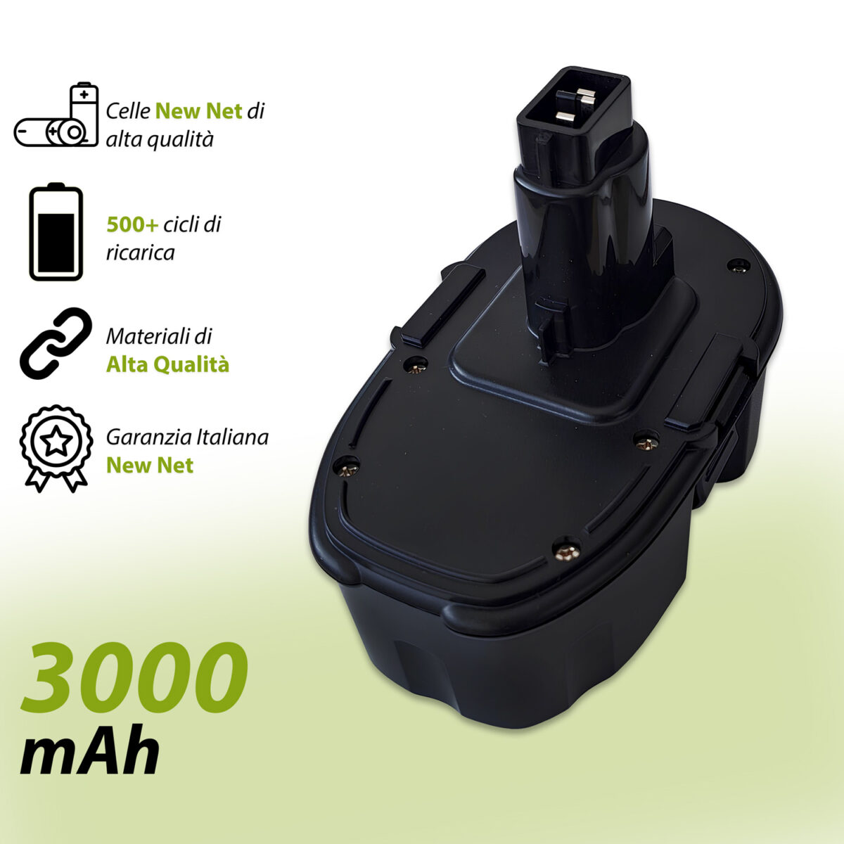 Batteria DC9099 compatibile con DEWALT DC020 - 18V, 3000mAh - immagine 4