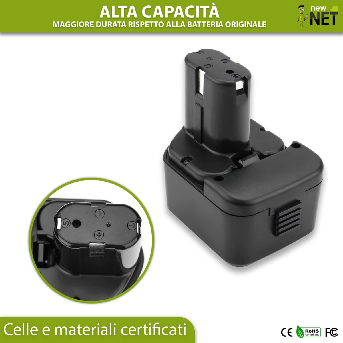 Batteria EB 1230HL compatibile con Hitachi - 12V, 2Ah - immagine 4