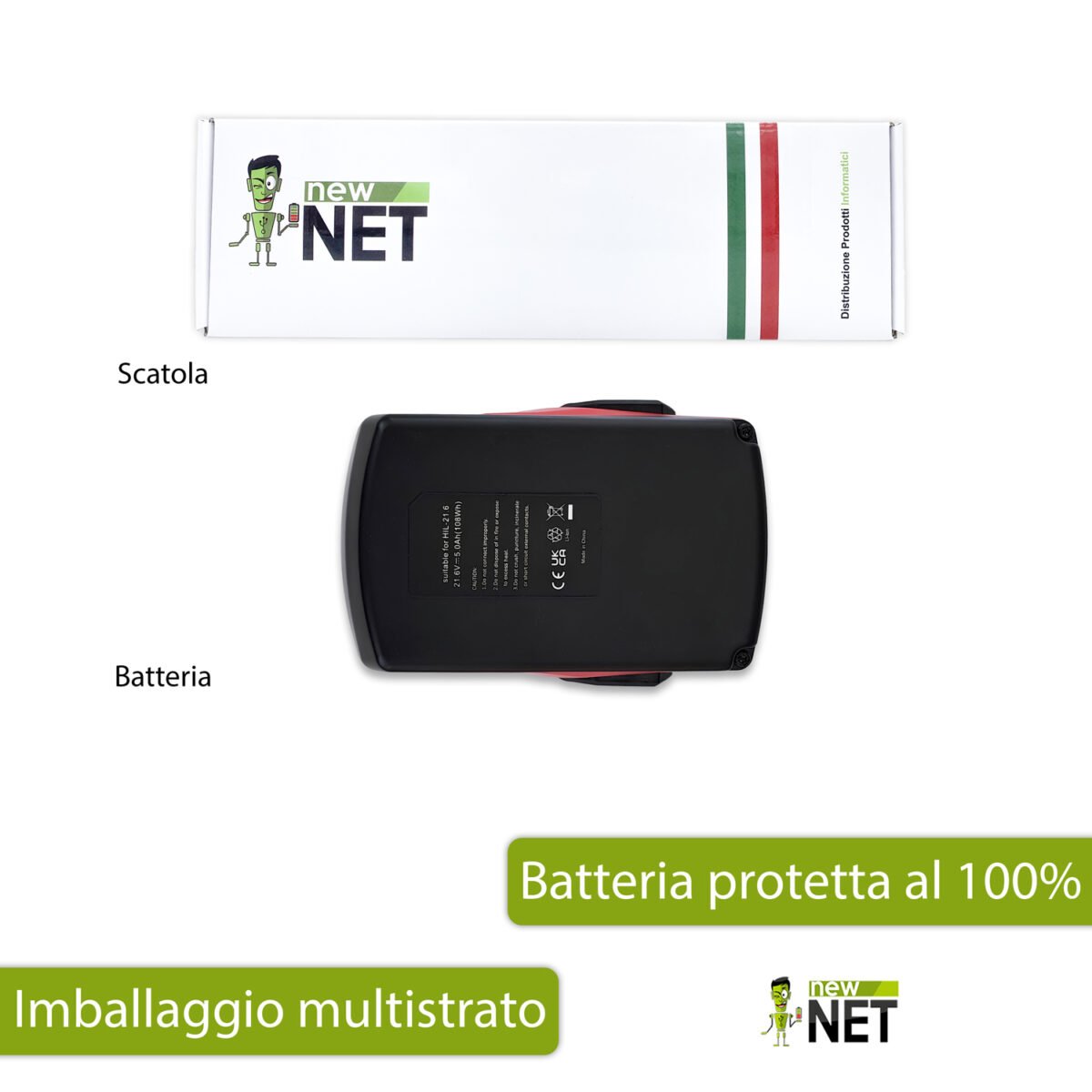 Batteria compatibile con Hilti B22 - 21.6V, 5000mAh - immagine 6