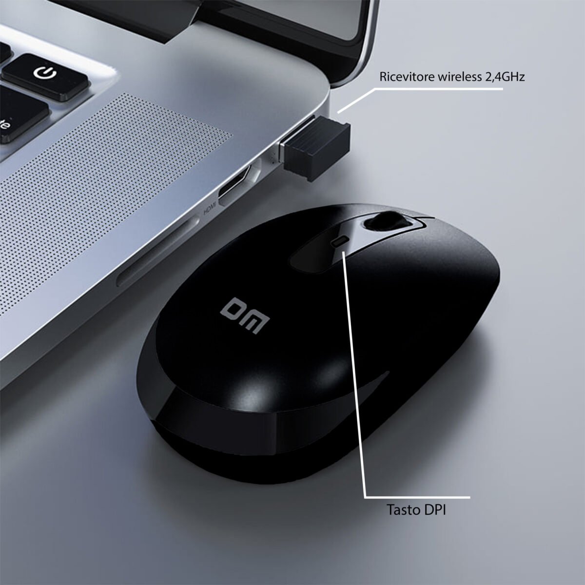 Mouse Wireless WSB Ottico 2400 DPI - immagine 4