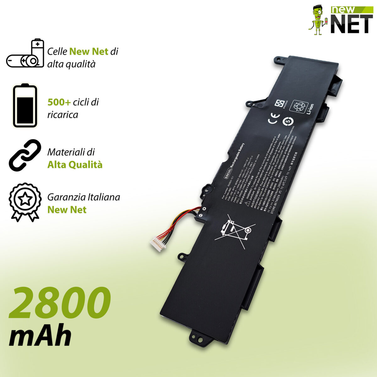 Batteria SS03XL per HP EliteBook 735 G5 – 10.8-11.1V, 2800mAh / 31Wh - immagine 4