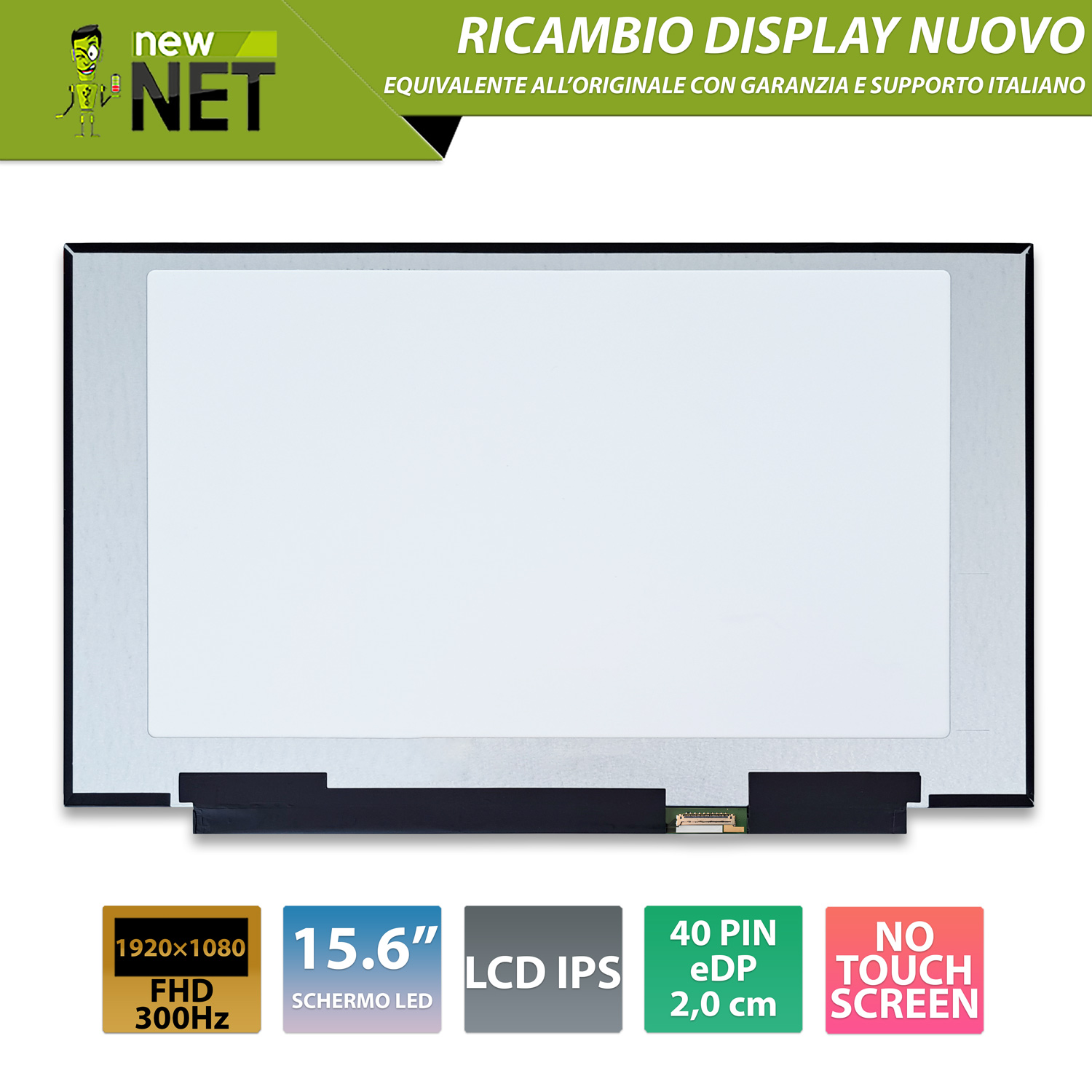 Display LQ156M1JW25 LCD IPS 15.6 pollici 40 pin eDP, 1920x1080 FHD 300Hz