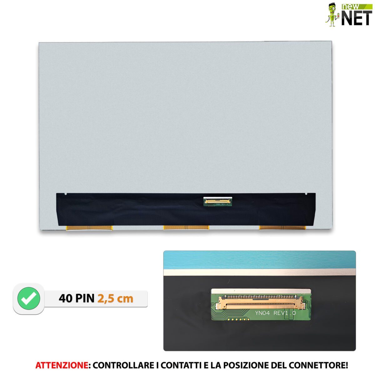 Display OLED ATNA40YK07 14.0 pollici, connettore eDP 40 pin, 2880x1800 WQXGA+ 16:10 - immagine 5