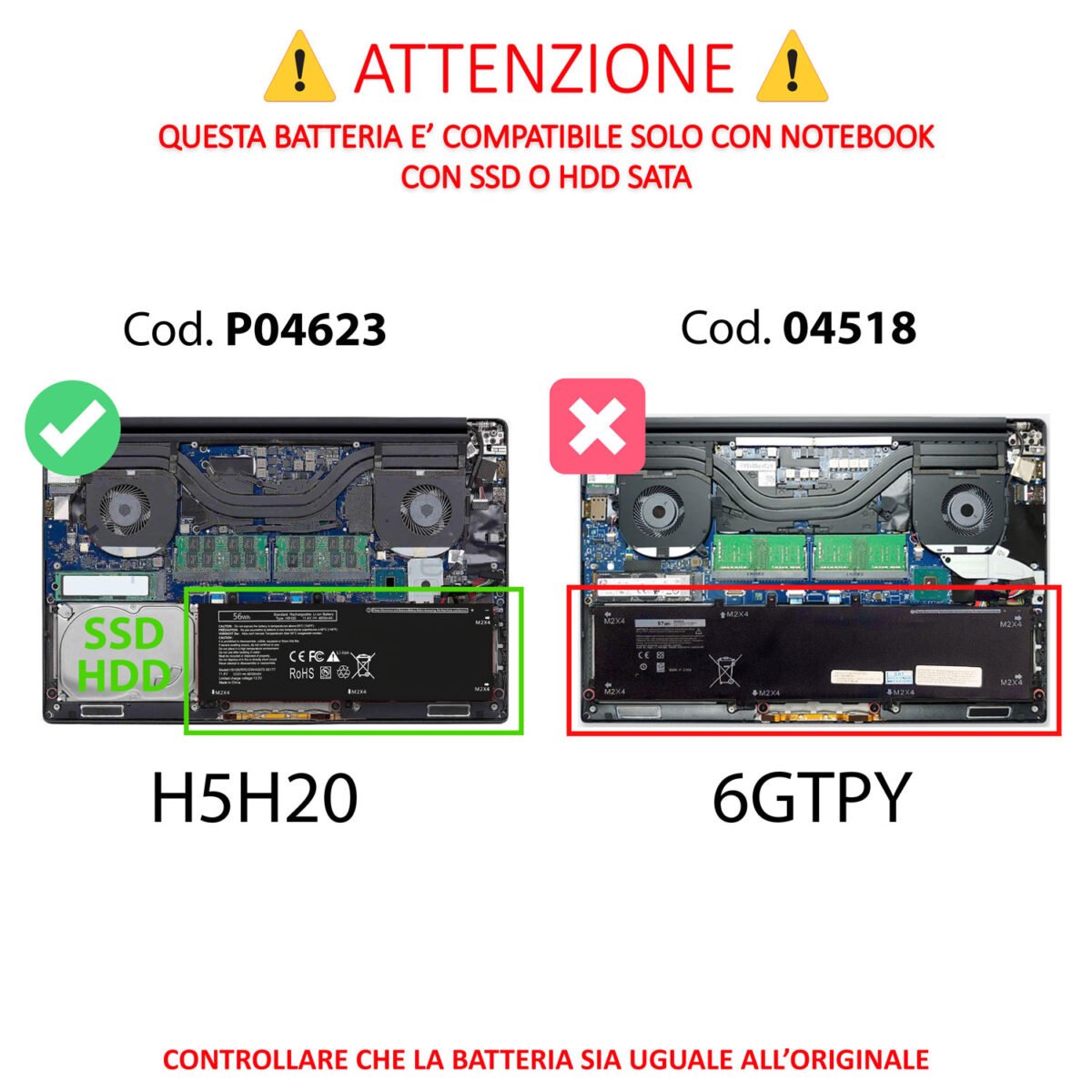 Batteria New Net Premium H5H20 per Dell Precision 5520 – 11.4V, 4910mAh / 56Wh - immagine 2