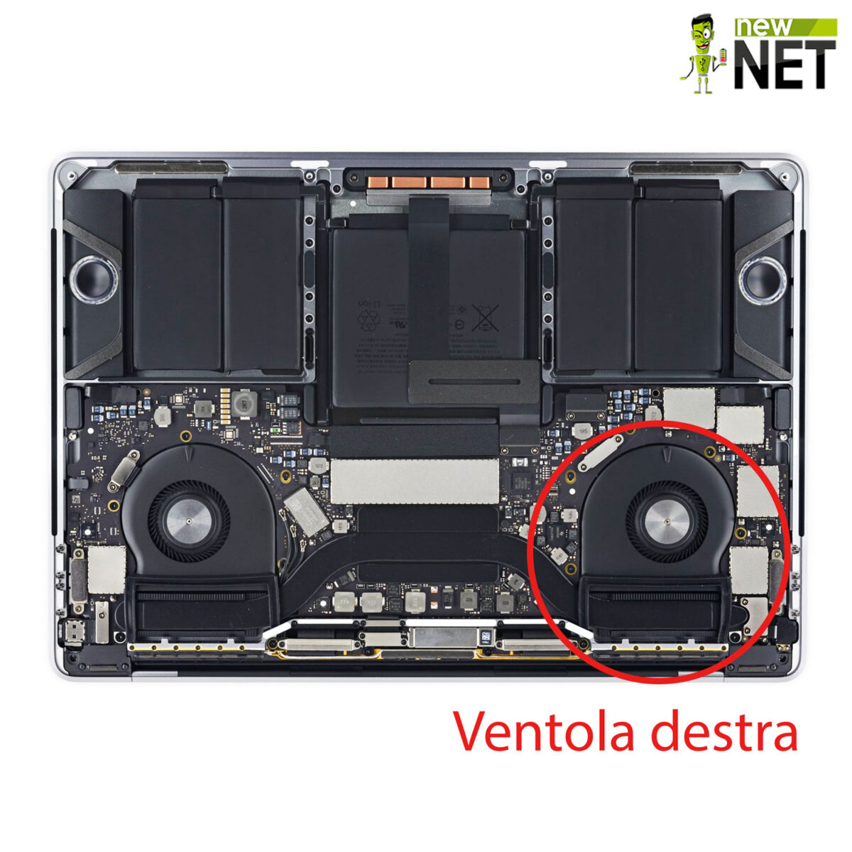 Ventola destra per Apple MacBook Pro 13 pollici A1706, A1989 - immagine 3
