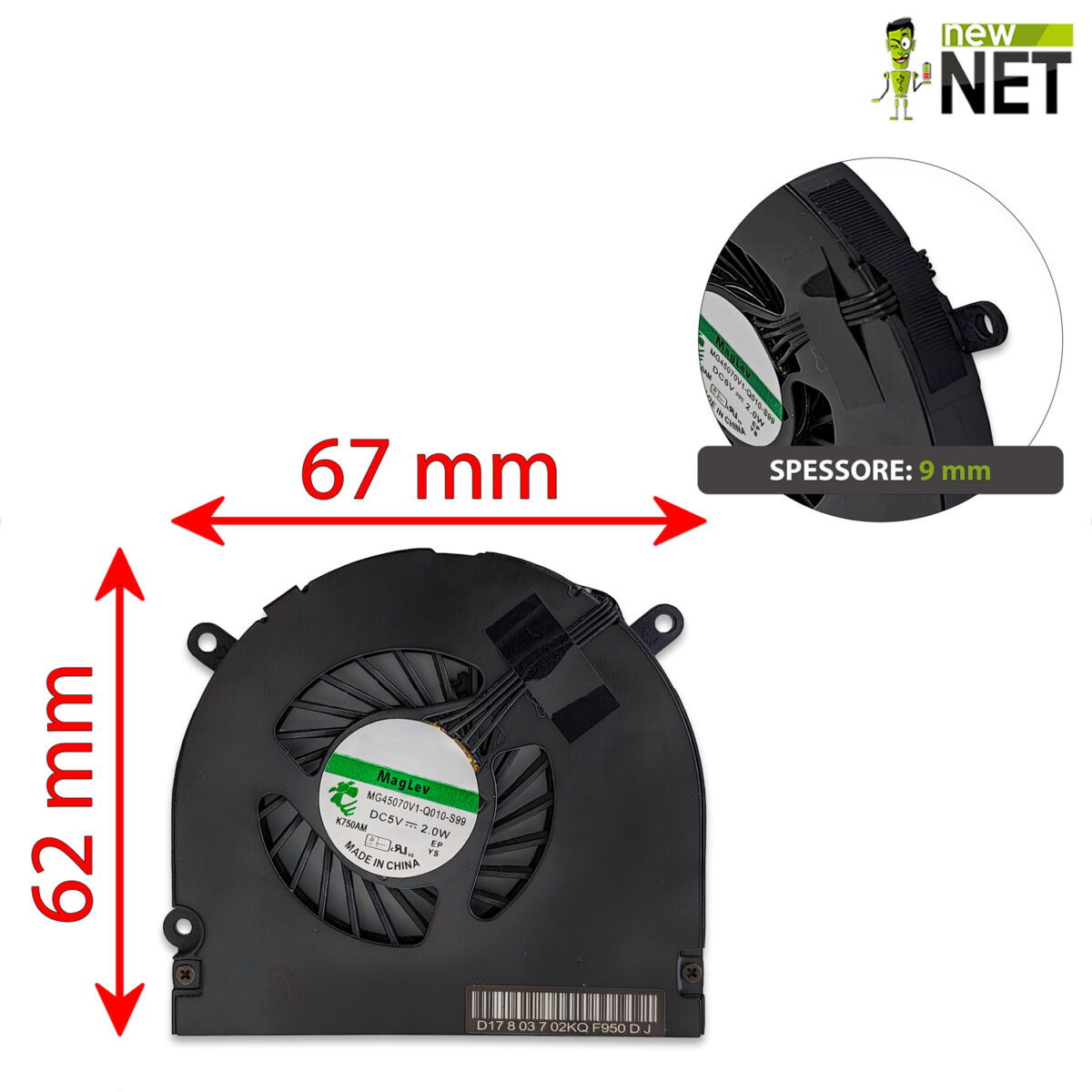 Ventola destra per Apple Macbook Pro 17 pollici A1297 - immagine 2