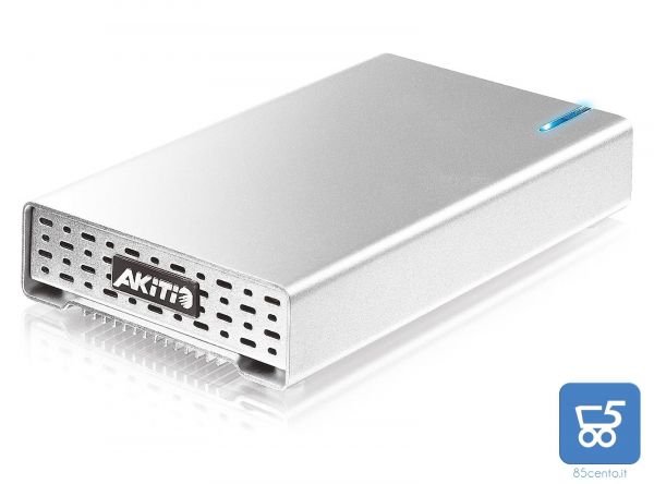 AKiTiO Neutrino U3 2.5" USB 3 Case in alluminio per HDD/SSD 2.5" SATA III 5Gbs per PC e MAC