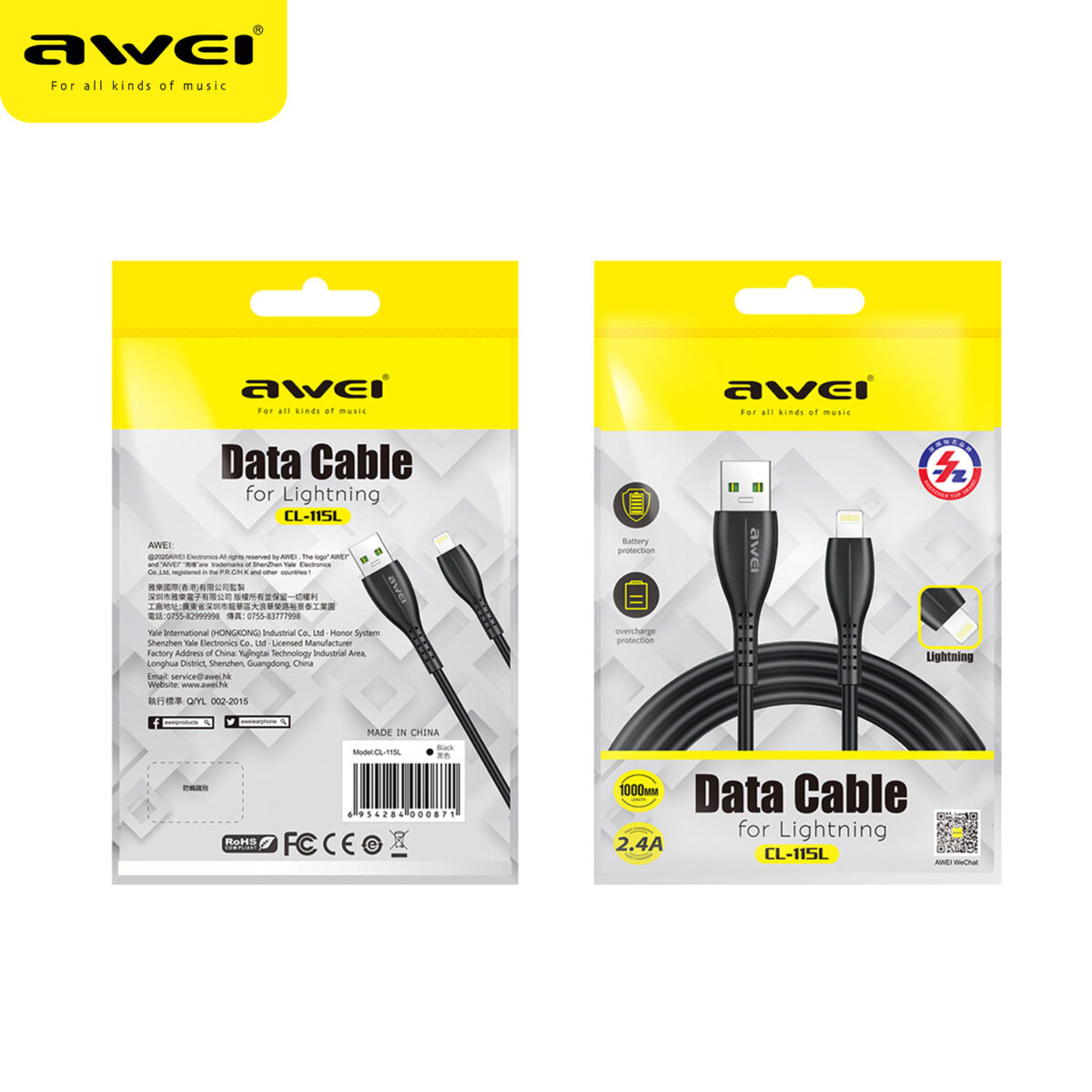 Cavo CL-115L Ricarica Veloce da USB-A a Lightning per Iphone e Ipad- 2.4A / 20W /100 cm - Nero - immagine 6