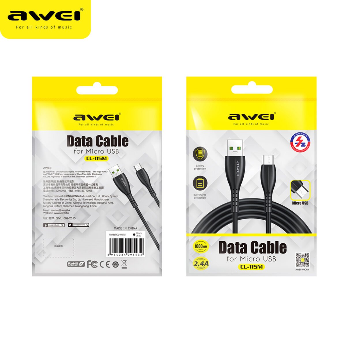 Cavo CL-115M Ricarica Veloce da USB-A a Micro Usb - 2.4A /100 cm - Nero - immagine 6