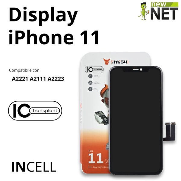 Display per Apple iPhone 11 6.1" 1792x828 [LCD In-Cell - IC rimovibile]