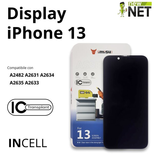 Display per Apple iPhone 13 6.1" 2532x1170 [LCD In-Cell - IC rimovibile]