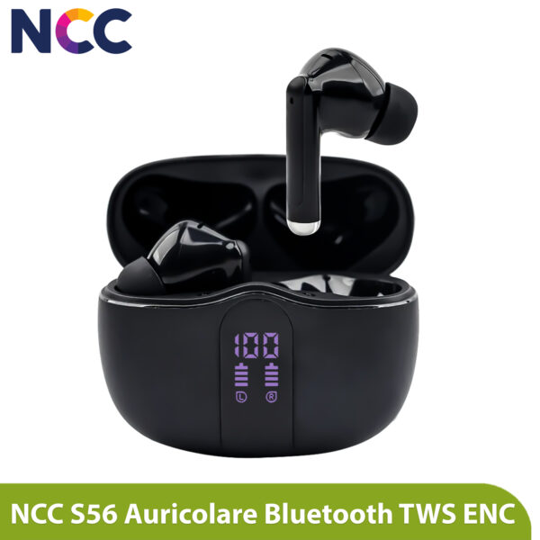 Auricolari S56 TWS senza fili, leggeri ed ergonomici, con tecnologia ENC Clear Calls e ricarica rapida USB-C
