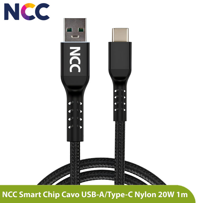 Cavo USB-A / Type-C Universale 1mt Nero, Ricarica Rapida 20W, Dati 480Mbps, Alta Qualità e Sicurezza