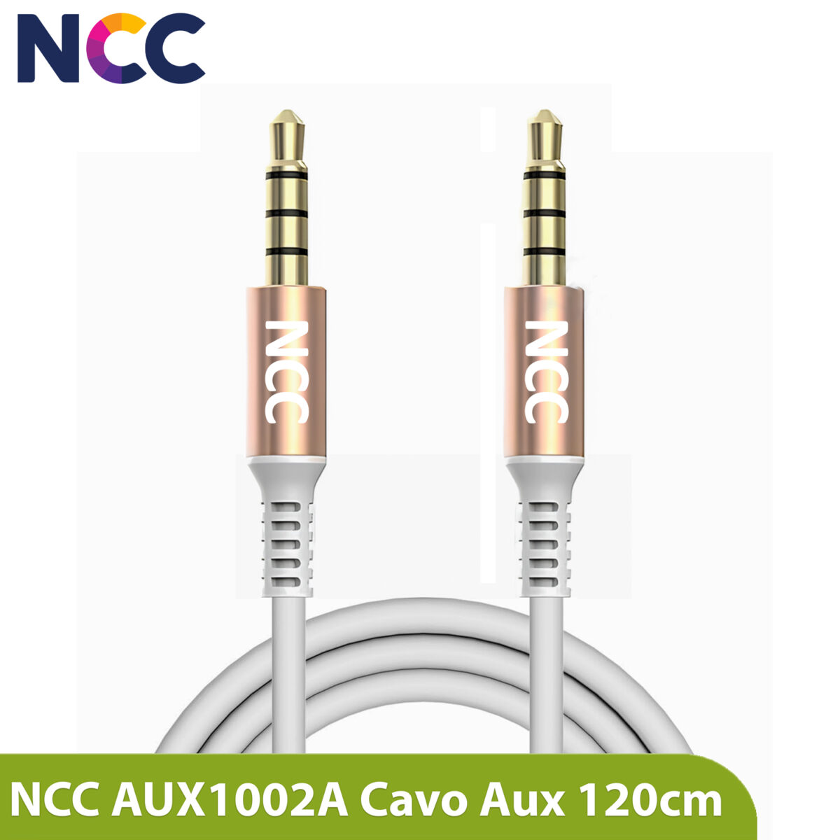 Cavo Audio 120cm Jack 3.5mm Maschio-Maschio - Bianco