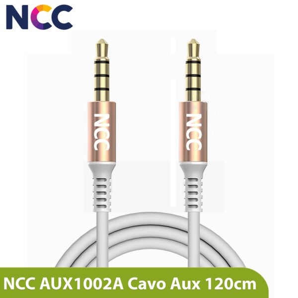 Cavo Audio 120cm Jack 3.5mm Maschio-Maschio - Bianco