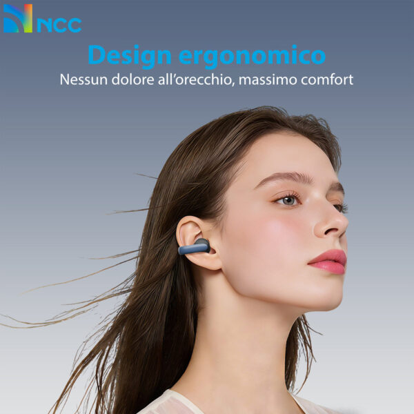 Alternative view of Auricolari Open-Ear: design ergonomico e leggero, con Driver Hi-Fi da 13mm, Bluetooth 5.4 e custodia con display digitale