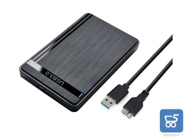 Box Case esterno per Hard Disk HDD SSD SATA USB 3 da 2.5 pollici 5Gbps per windows e MacOs