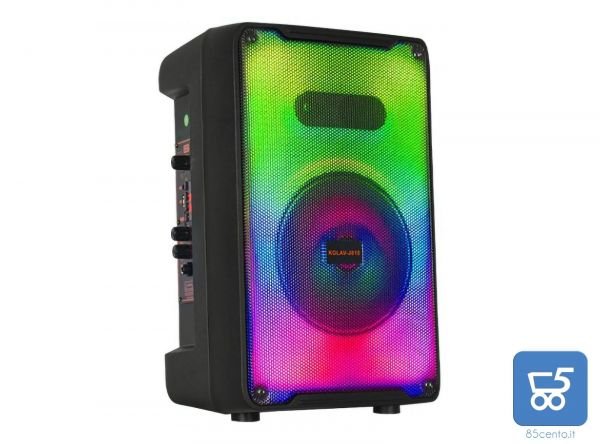 Cassa Acustica Bluetooth Ricaricabile USB Portatile 8" 10W Telecomando Radio LUCE RGB - EX DEMO