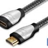 Cavo di Prolunga HDMI Maschio Femmina 2 Metri Nylon Intrecciato Ultra HD 4K 3D 1080p ARC HDR compatibile con HDMI 2.0 A/B, 2.0,1.4 a