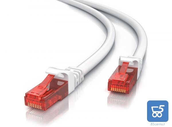Cavo di Rete Ethernet Gigabit LAN 10-1000 Mbit s CAT6 3 Metri Bianco