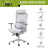 Sedia da ufficio Ergonomica con Poggiatesta, Schienale a Farfalla e Pistone a gas Samhongsa classe 4