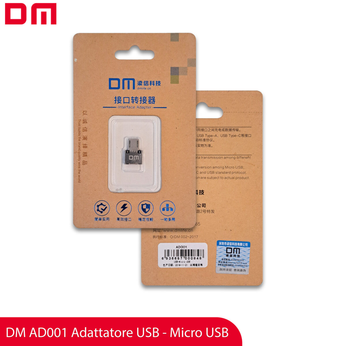 Adattatore DM AD001 USB a Micro USB – Compatto e Universale - immagine 6