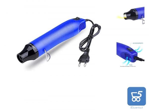 ETEPON Mini Pistola Termica 300W ad Aria Calda Elettrica Portatile per Progetti Fai-da-Te Goffratura Coperture PVC Termico Asciugatura Vernice Argilla Timbri in Gomma