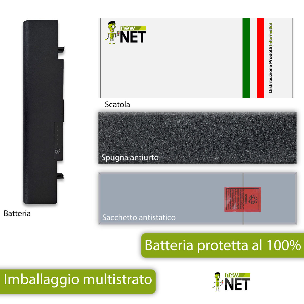 Batteria AA-PB9NS6B per Samsung NP200A5B – 10.8-11.1V, 4400mAh / 48Wh - immagine 6