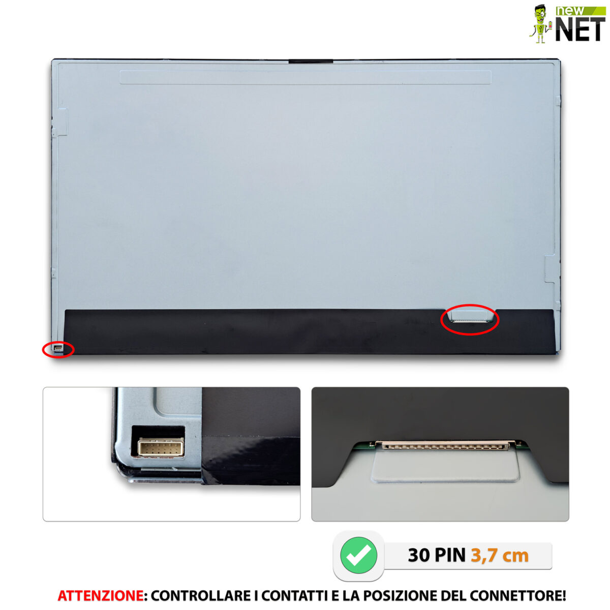 Display MV238FHM-N10 LCD IPS 23.8 pollici 30 pin LVDS, 1920x1080 FHD - immagine 5
