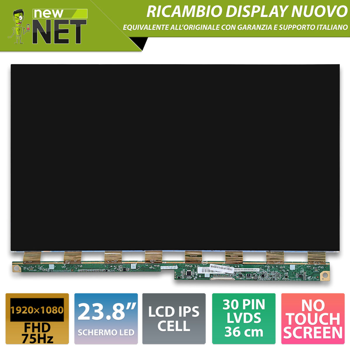 Display LCD IPS LC238LF1L01 23.8" FHD 75Hz 30 pin LVDS 36mm - pannello CELL senza retroilluminazione