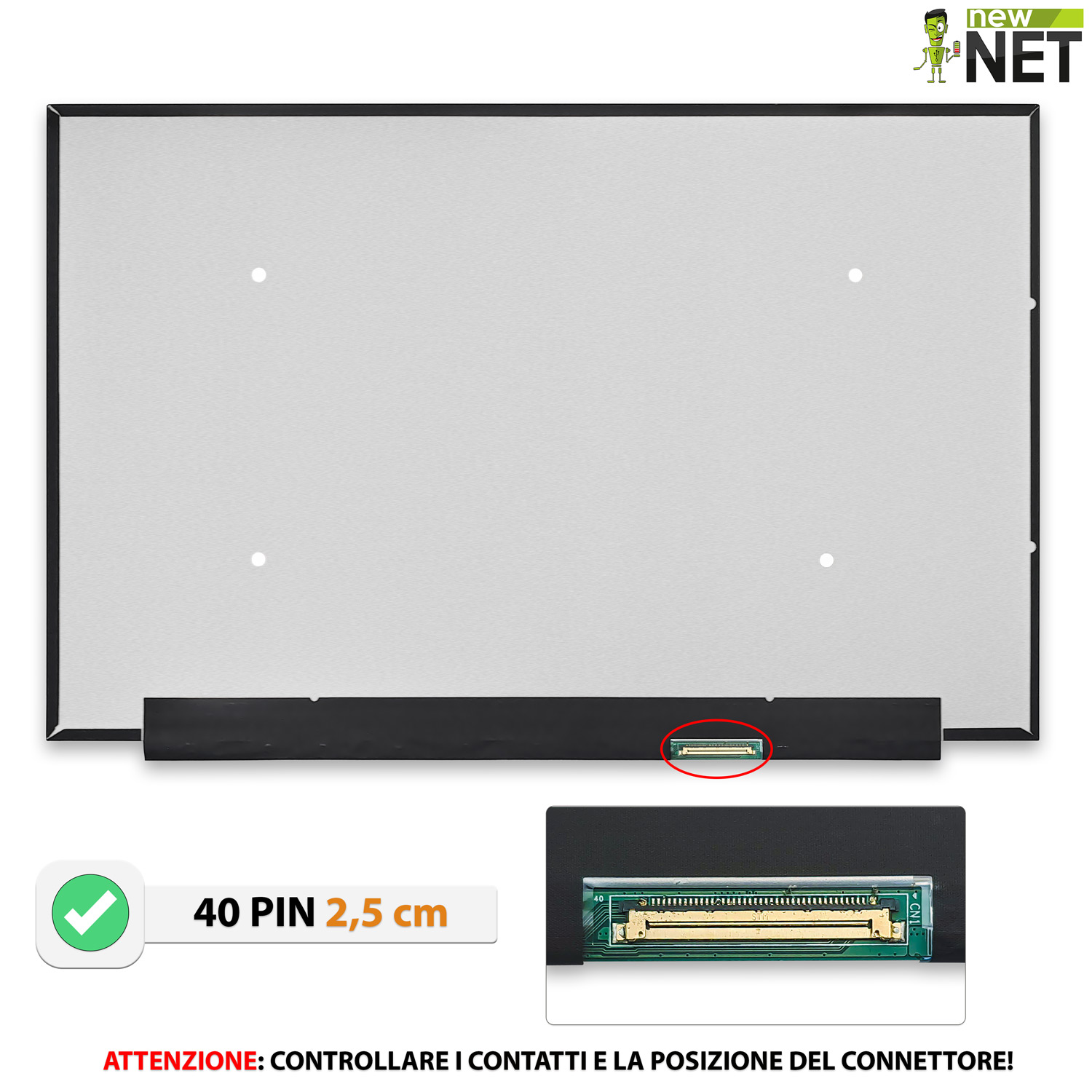 Display NE160QDM-N64 V8.0 pannello LCD IPS 16.0 pollici, 2560x1600 WQXGA 90Hz, 40 pin eDP 25mm - immagine 5