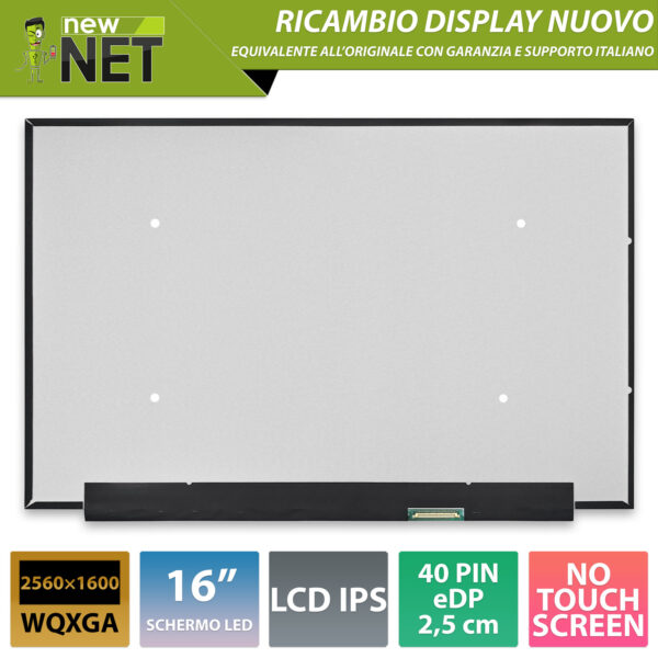 Display NE160QDM-N64 V8.0 pannello LCD IPS 16.0 pollici, 2560x1600 WQXGA 90Hz, 40 pin eDP 25mm