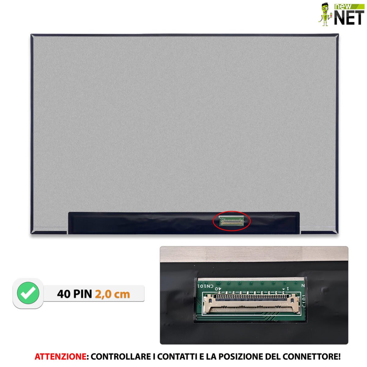 Display LCD IPS MNE007DA1-1 14.0 pollici 2560x1600 WQXGA 90Hz - 40 pin eDP 20mm - immagine 5