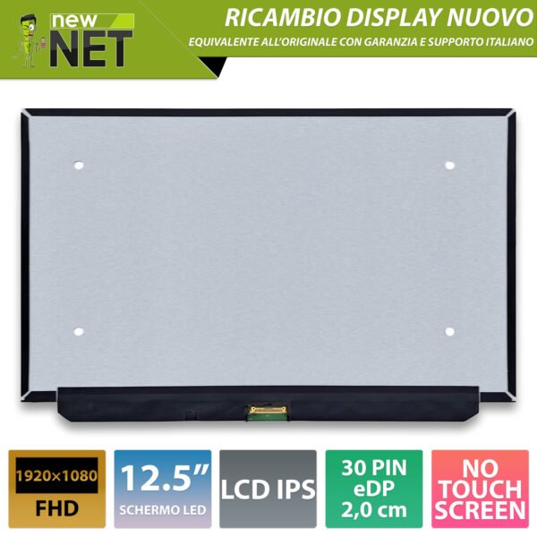 Display LCD IPS M125NWF4 R0 - 12.5 pollici 1920x1080 FHD - 30 pin eDP 20mm