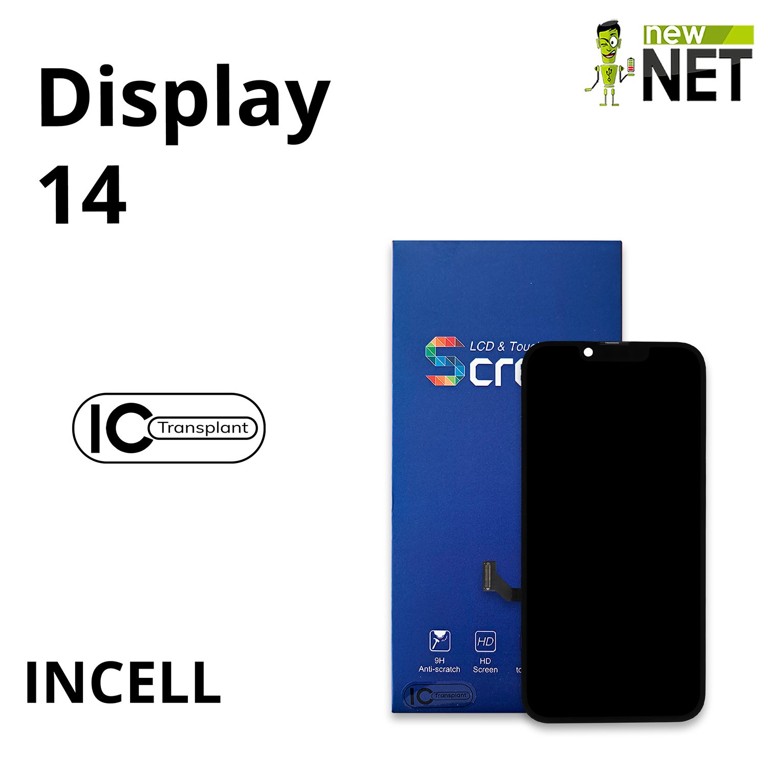Display LCD Touchscreen per Apple iPhone 14 IN-CELL con IC Rimovibile e True Tone