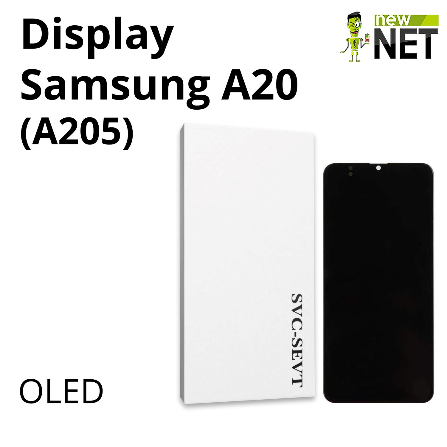 Display per Samsung Galaxy A20 (A205) OLED, Touch Screen, No Frame
