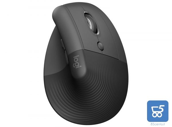 Logitech Lift Mouse Ergonomico Verticale Senza Fili Ricevitore Bluetooth o Logi Bolt USB Clic Silenziosi 4 Tasti Windows  macOS Grafite