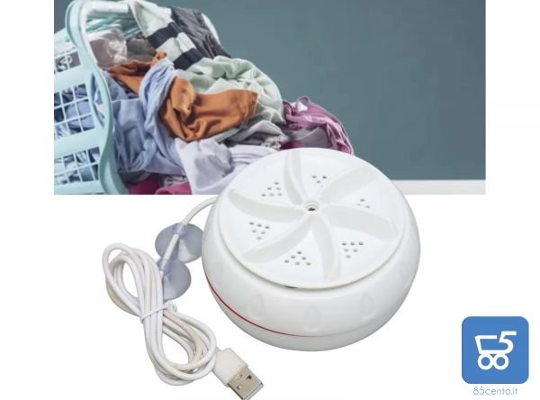 Mini Lavatrice Portatile ad Ultrasuoni USB per Vestiti Biancheria Campeggio Camper