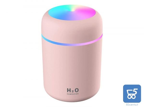 Mini Umidificatore da Scrivania per Auto Ufficio Camera da Letto Spegnimento Automatico 2 Modalità Nebulizzazione Silenzioso Rosa USB