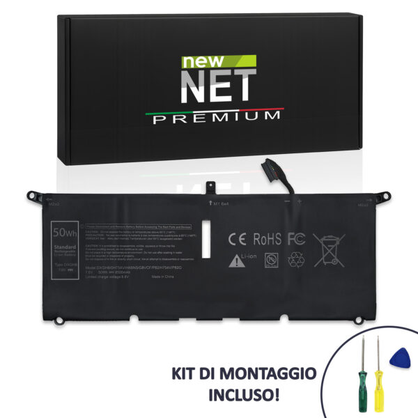 Batteria Premium DXGH8 compatibile con Dell - 7.6V, 6500mAh, 50Wh