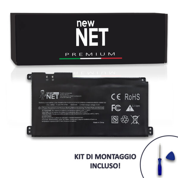 Batteria New Net Premium B31N1912 per ASUS VivoBook Go 14 15 - 11.55V, 4000mAh / 47Wh