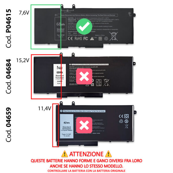 Alternative view of Batteria Premium 4GVMP compatibile con Dell - 7.6V, 8940mAh, 68Wh