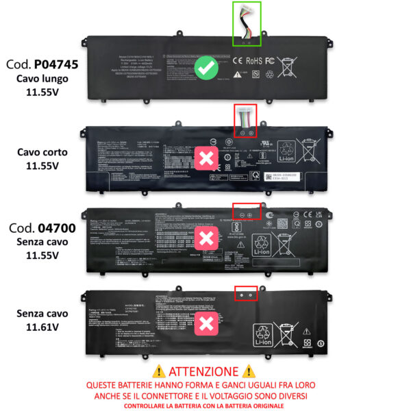 Alternative view of Batteria Premium C31N1905 compatibile con ASUS - 11.55V, 4400mAh / 51Wh