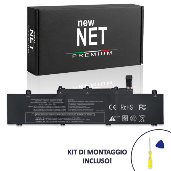 Batteria Premium L20C3PD4 compatibile con Lenovo - 11.1-11.52V, 4800mAh, 55Wh