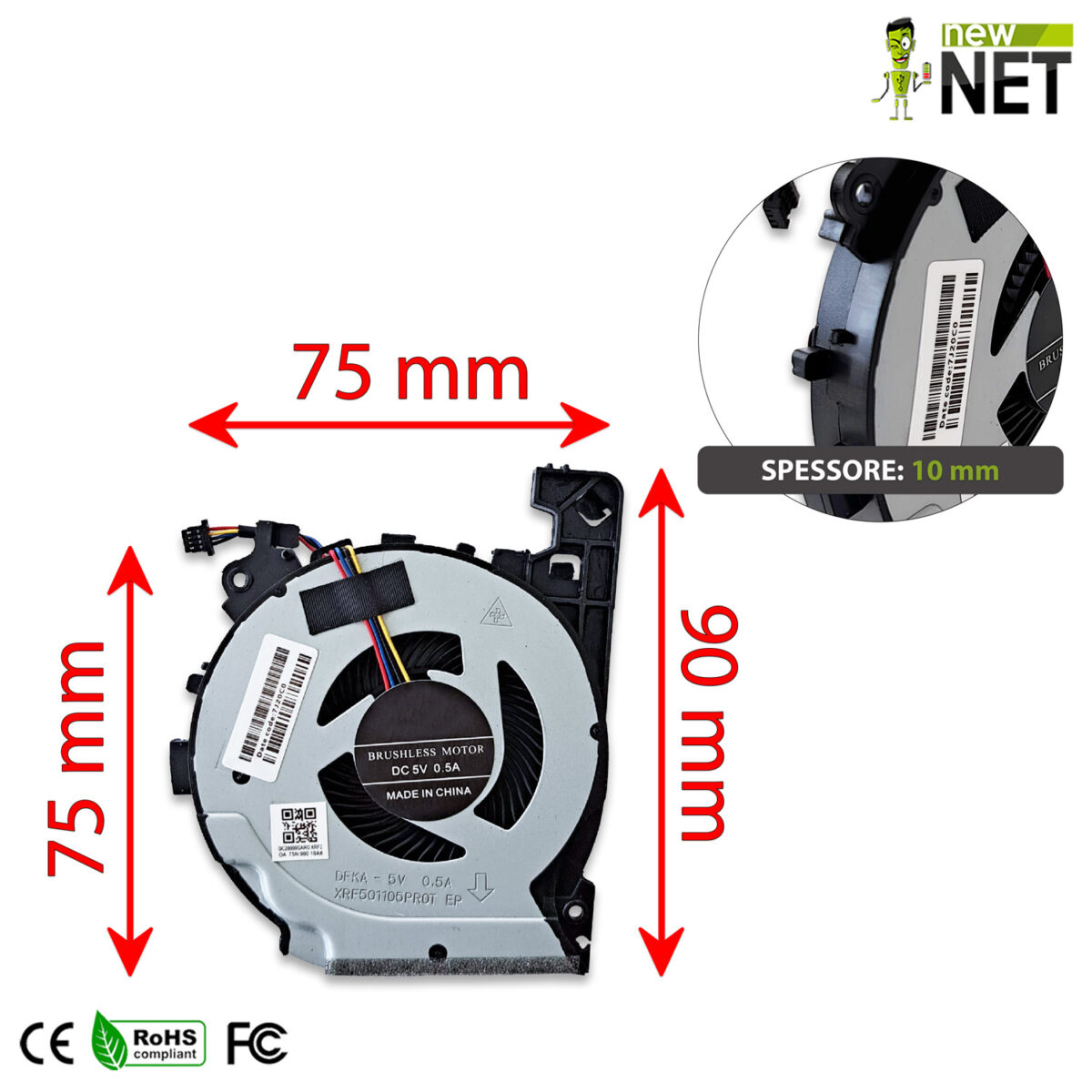 Ventola CPU fan L20335-001 per notebook HP Pavilion Gaming 15-cx, 15t-cx - immagine 2