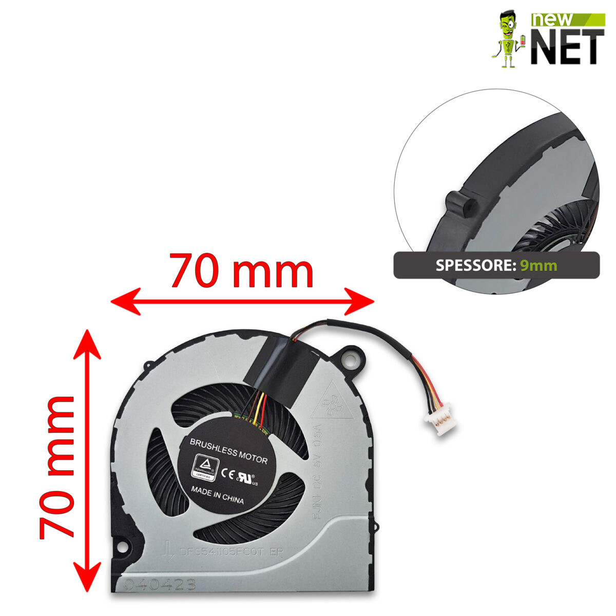 Ventola DFS541105FC0T EP per Acer Aspire 3 A314-21 - 4 Pin, 5V, 0.5A - immagine 2