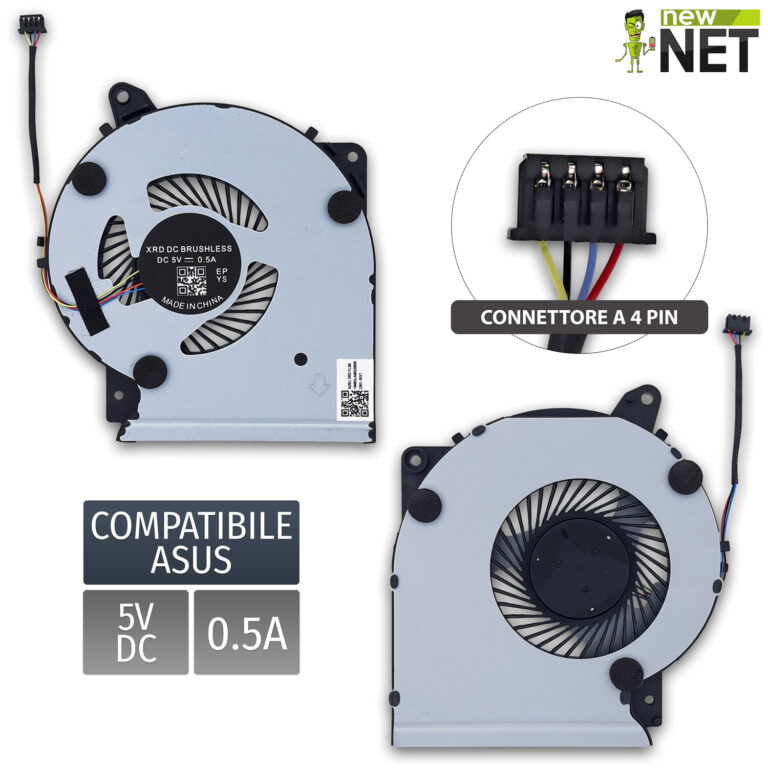Ventole DFS561405PL0T per ASUS A409 - 4 Pin, 5V, 0.5A